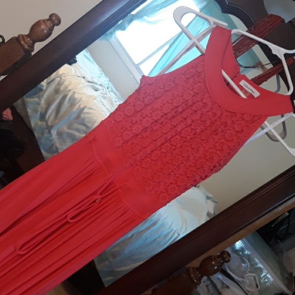 Calvin Klein dress size 2 coral color - Picture 2 of 4